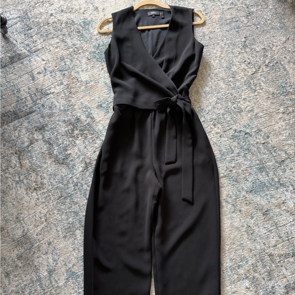 Theory Classic Black Wrap Jumpsuit